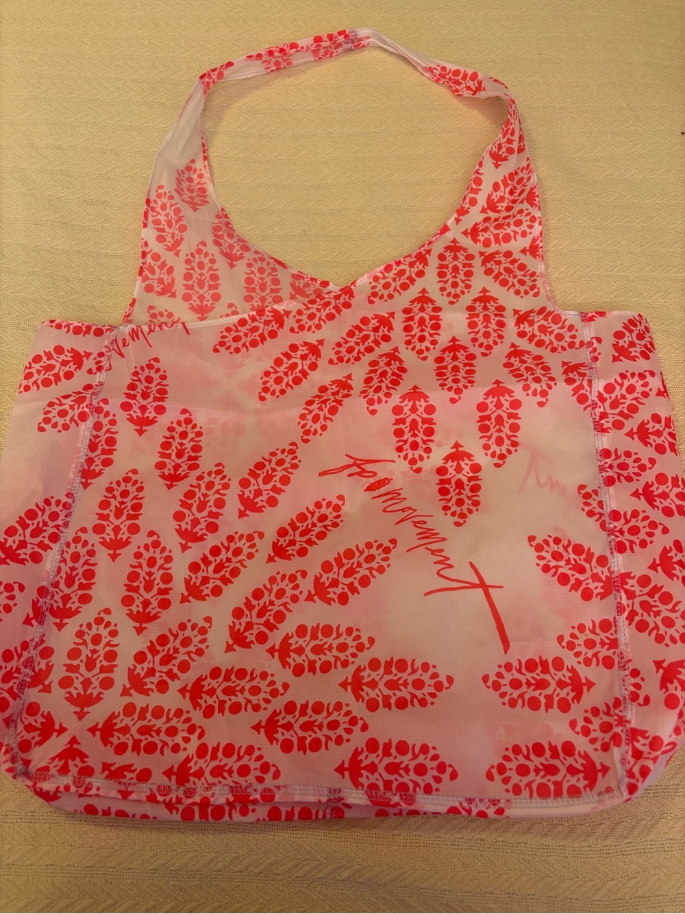 NWOT Free People Movement Pink Floral Print Reusable Tote Bag